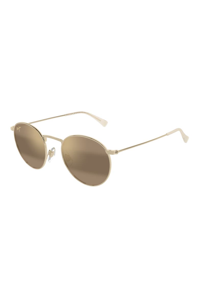 Pukaua 50mm Small Polarized Square Sunglasses, Alternate, color, SHINY LIGHT GOLD W/ YELLOW