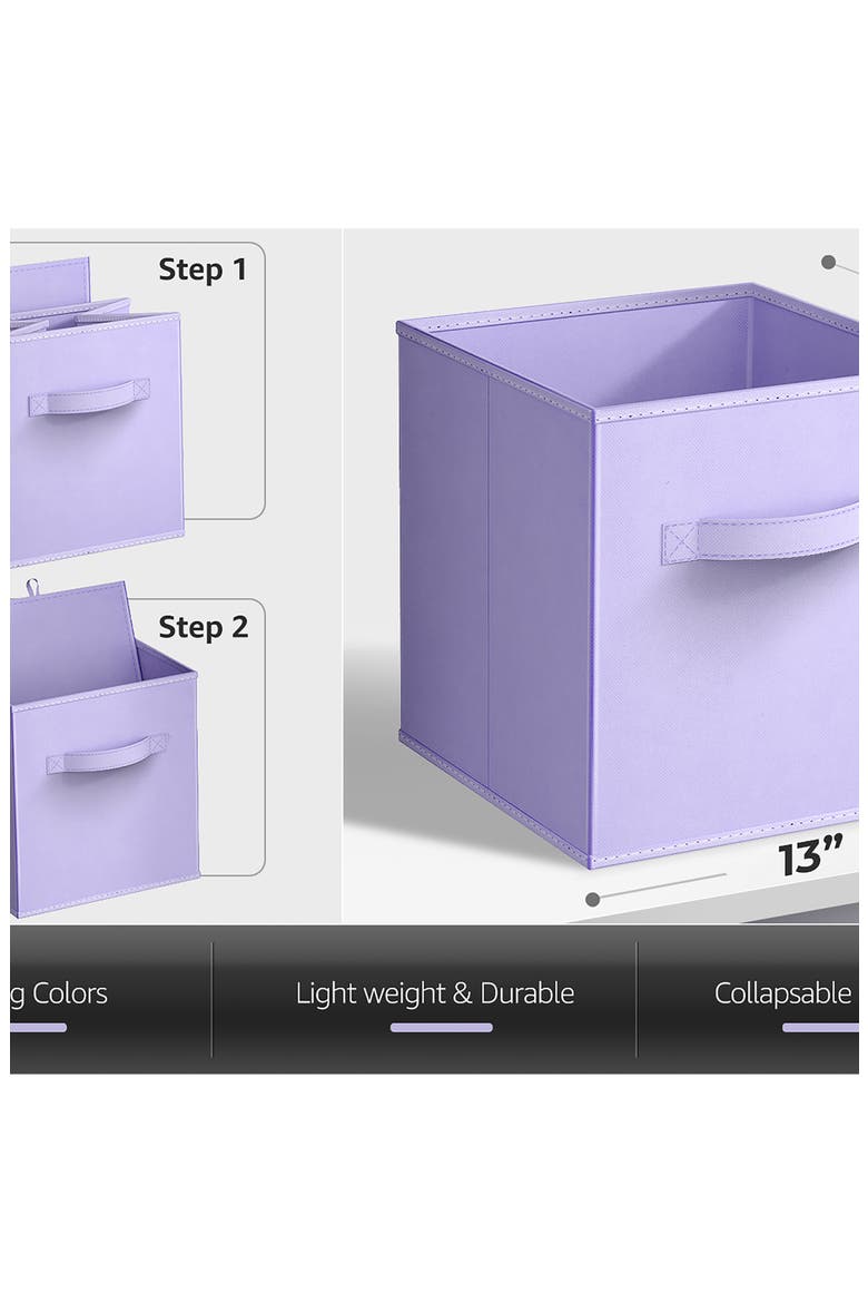 6-Pack Collapsible Storage Cube, Alternate, color, PASTEL PURPLE