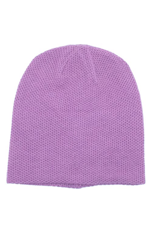 Portolano Popcorn Stitch Slouchy Beanie In Purple