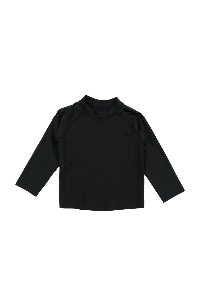Leveret Kids Long Sleeve Rash Guard, UPF 50+ Swim Shirt, Main, color, Black