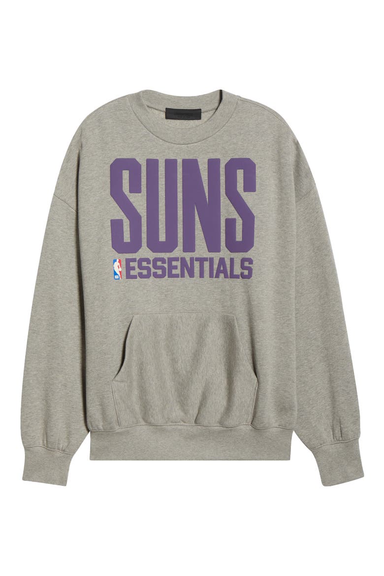 x NBA Suns Sport Fit Crewneck Sweatshirt, Alternate, color, WARM HEATHER