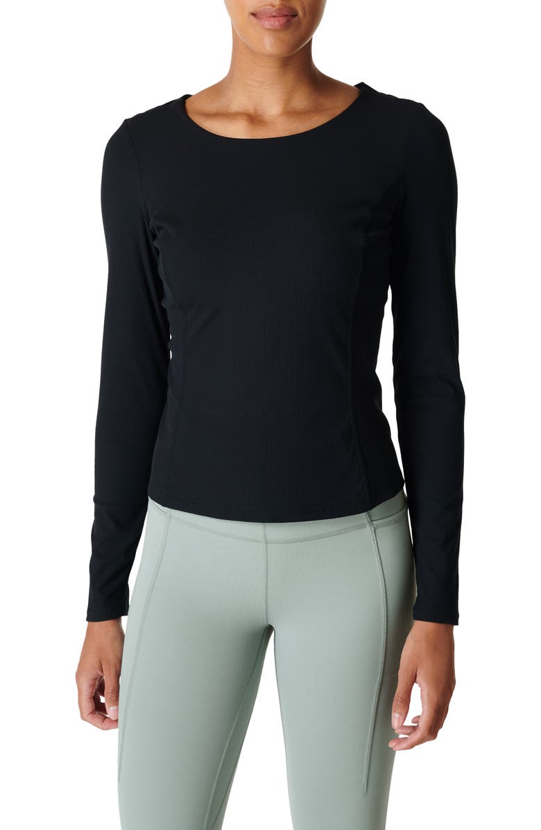 Sweaty Betty Twist Back Rib Top, Main, color, 