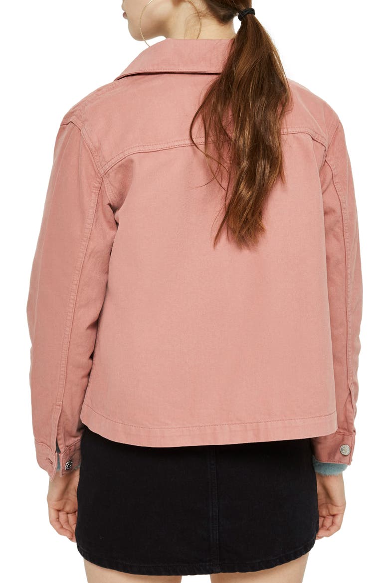 Denim Shacket, Alternate, color, ROSE