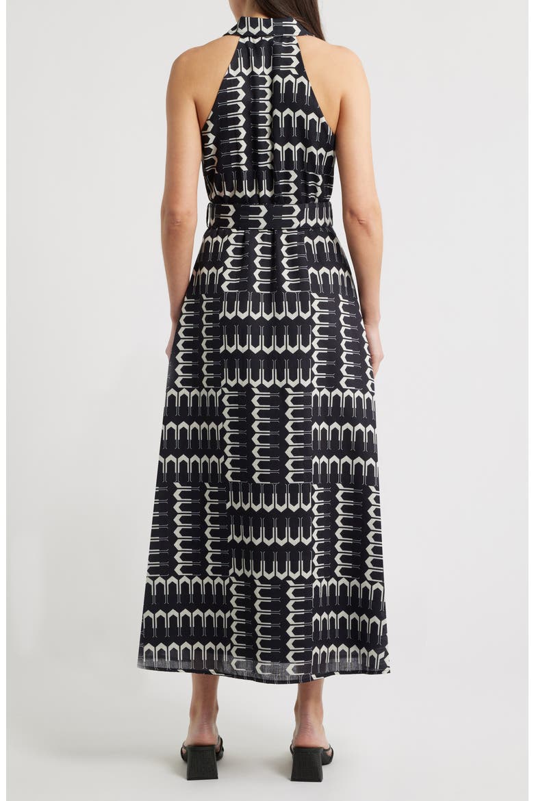 Kaisa Sleeveless Belted Shirtdress, Alternate, color, BLACK MULTI