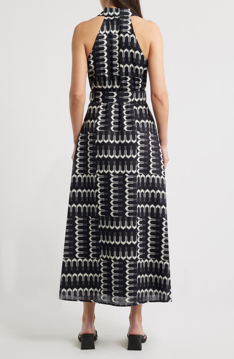 CIEBON Kaisa Sleeveless Belted Shirtdress, Alternate, color, Black Multi