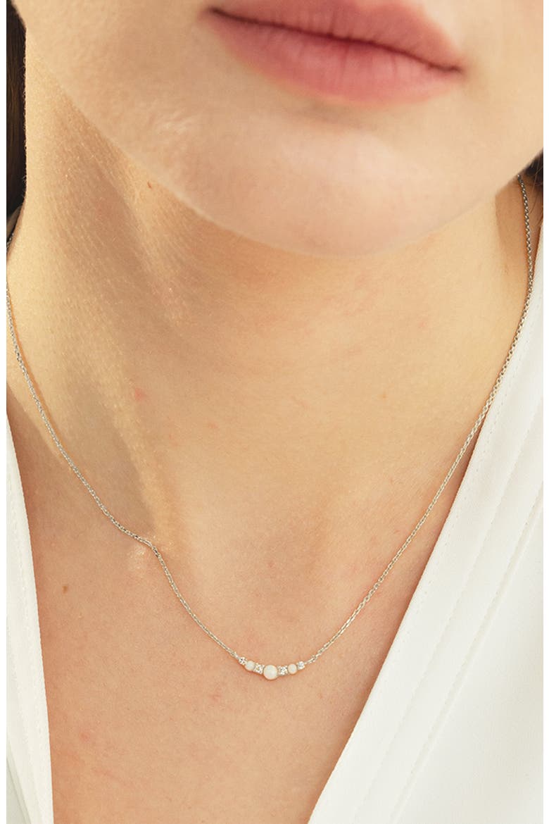 Sterling Silver 18k Gold Plated Cloris Necklace Dainty Delicate, Alternate, color, Silver