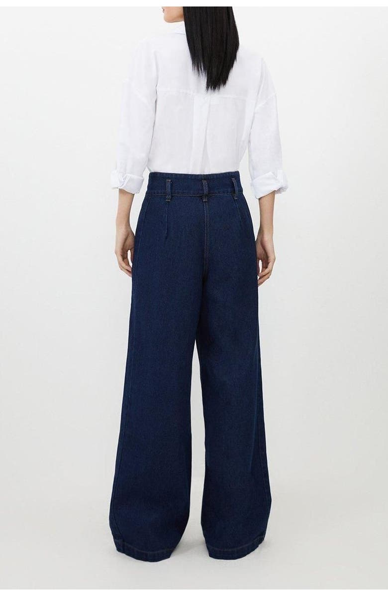 Karen Millen Petite Denim Wide Leg Pants, Alternate, color, Indigo