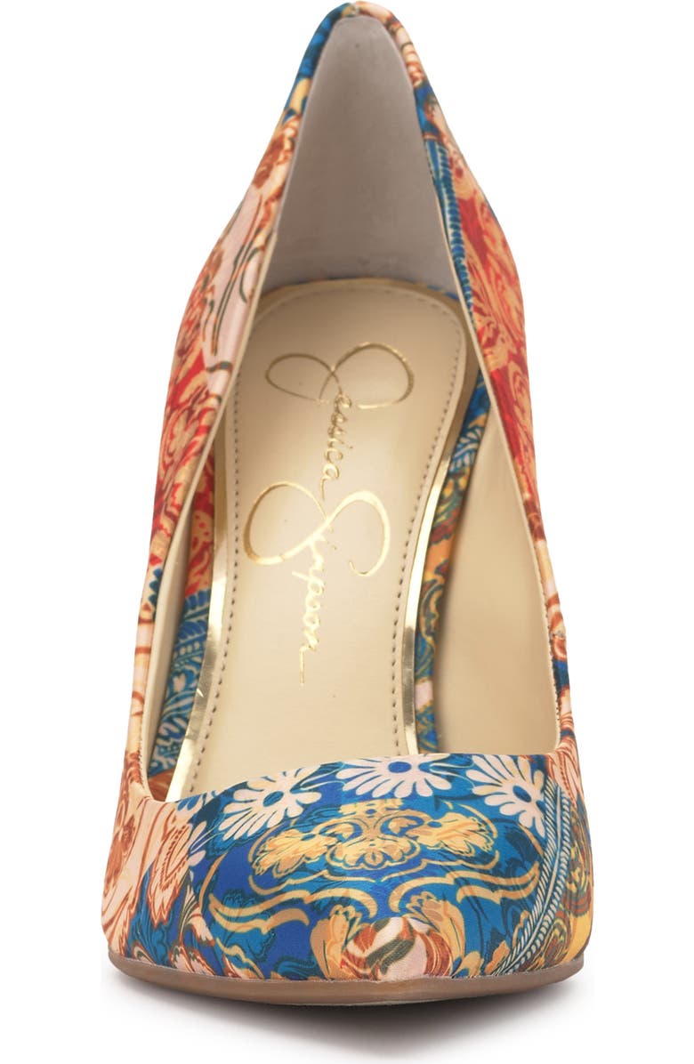 Jessica Simpson Cassani Pointy Toe Pump, Alternate, color, Blue/ Red Multi
