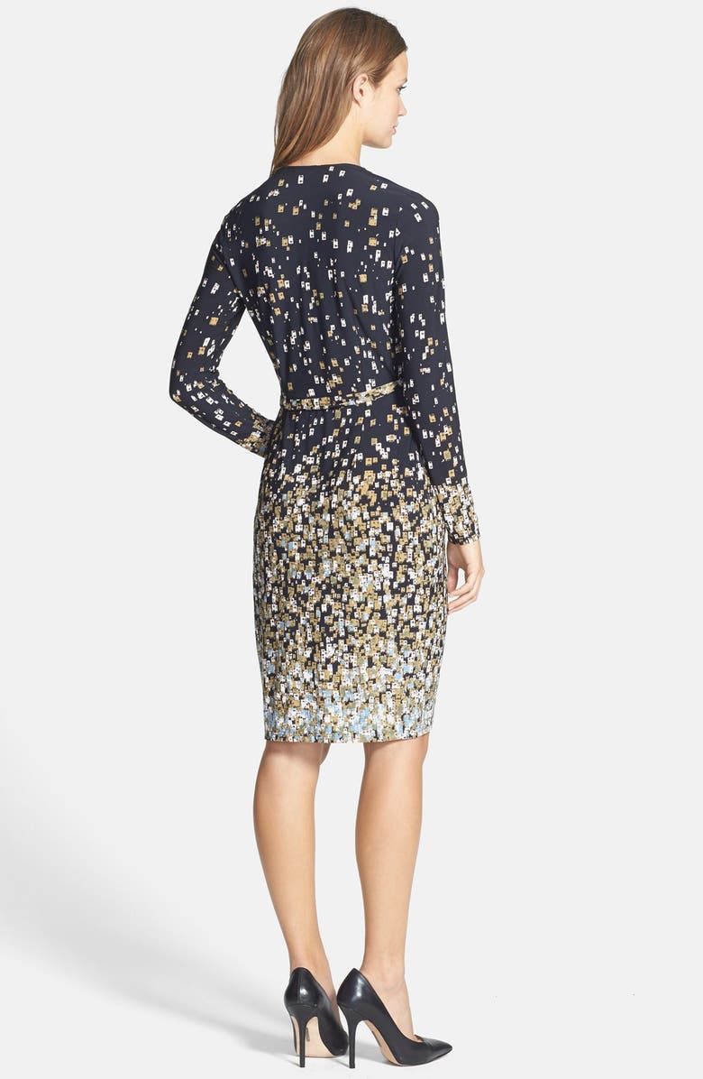 Maggy London Print Long Sleeve Jersey Wrap Dress, Alternate, color,
