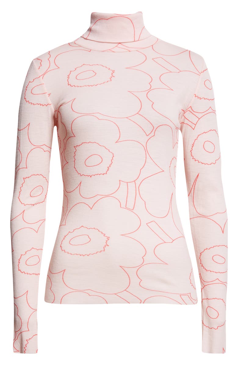 Marimekko Vilina Piirto Mock Wool Neck Top, Alternate, color, Light Pink Red