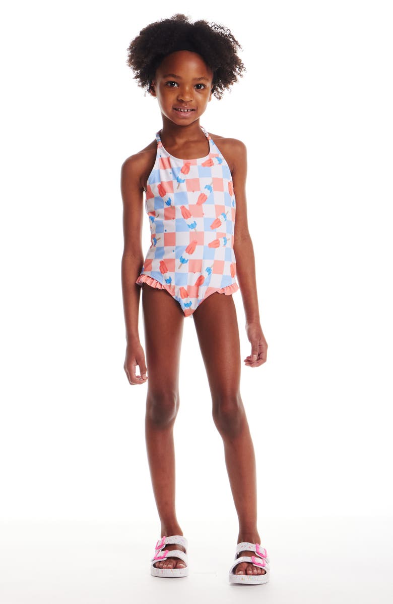 Andy & Evan Kids' Beaded Halter One-Piece Swimsuit, Alternate, color,