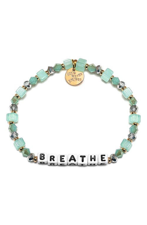 Little Words Project Breathe Beaded Stretch Bracelet In Teal