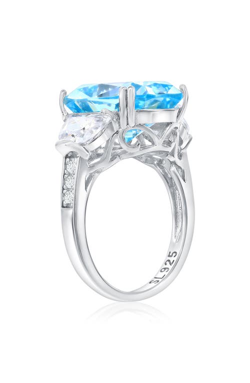 Suzy Levian Gala Firework Engagement Ring In Blue
