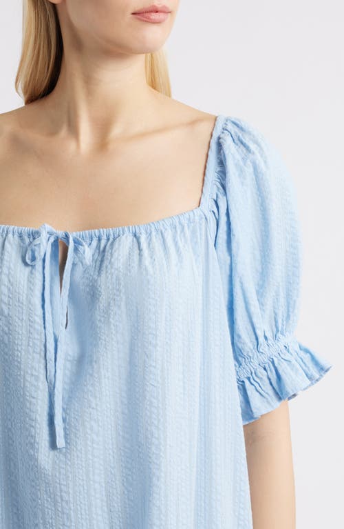 Shop Nordstrom Seersucker Nightgown In Blue Windsurfer