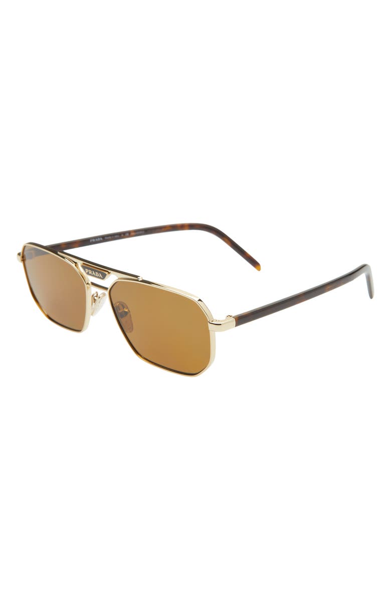 Prada 57mm Polarized Rectangular Sunglasses, Alternate, color, 