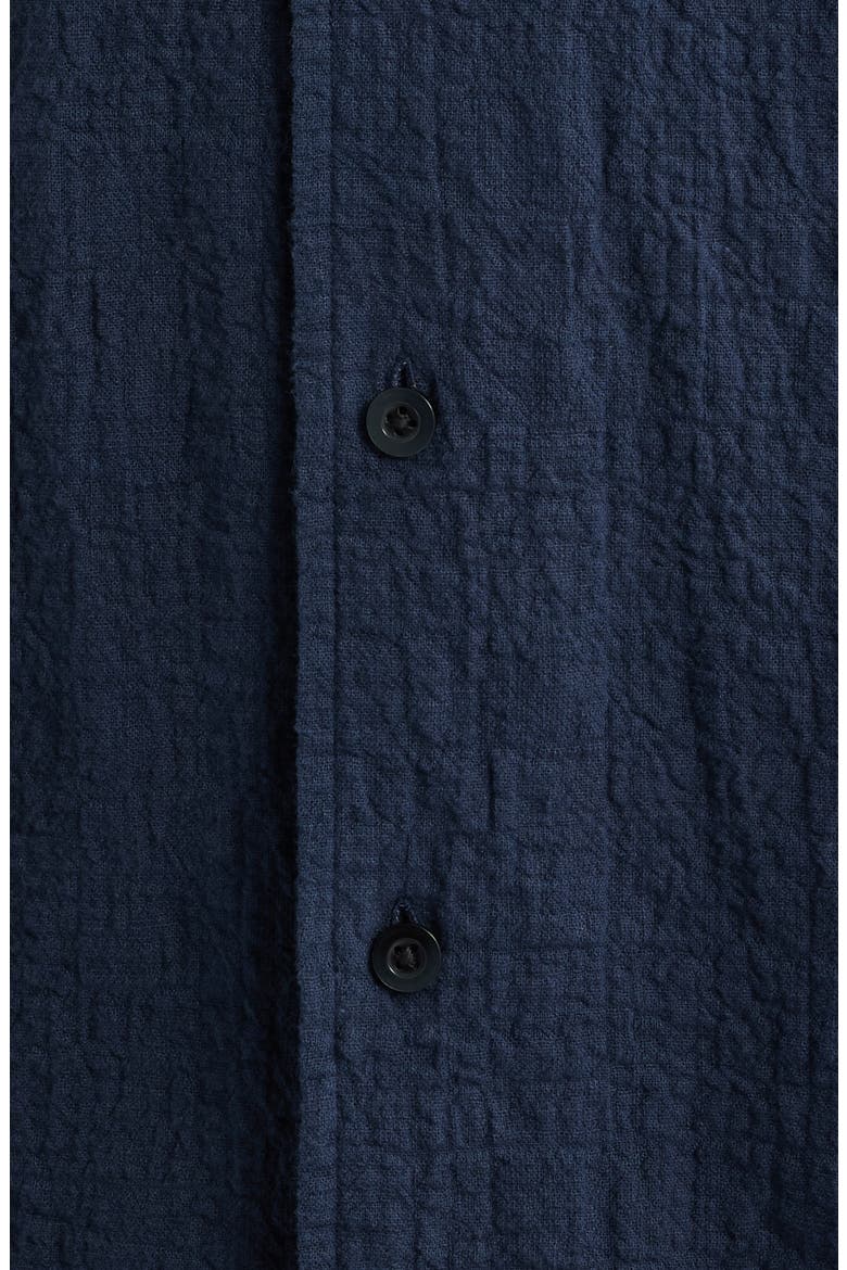 Cotton and Linen Slub Camp Shirt, Alternate, color, OBSIDIAN BLUE