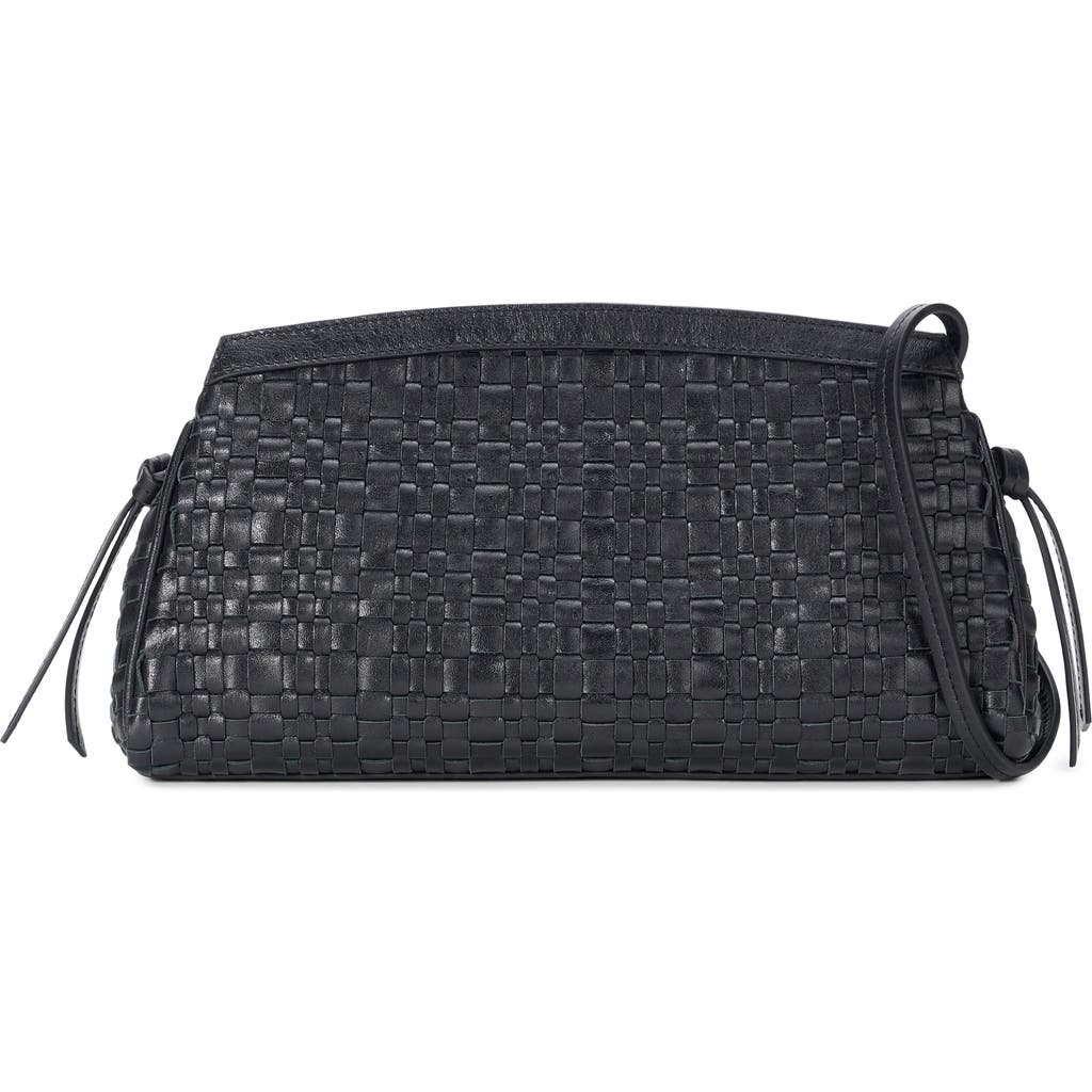 Staud Maude Convertible Leather Clutch In Black