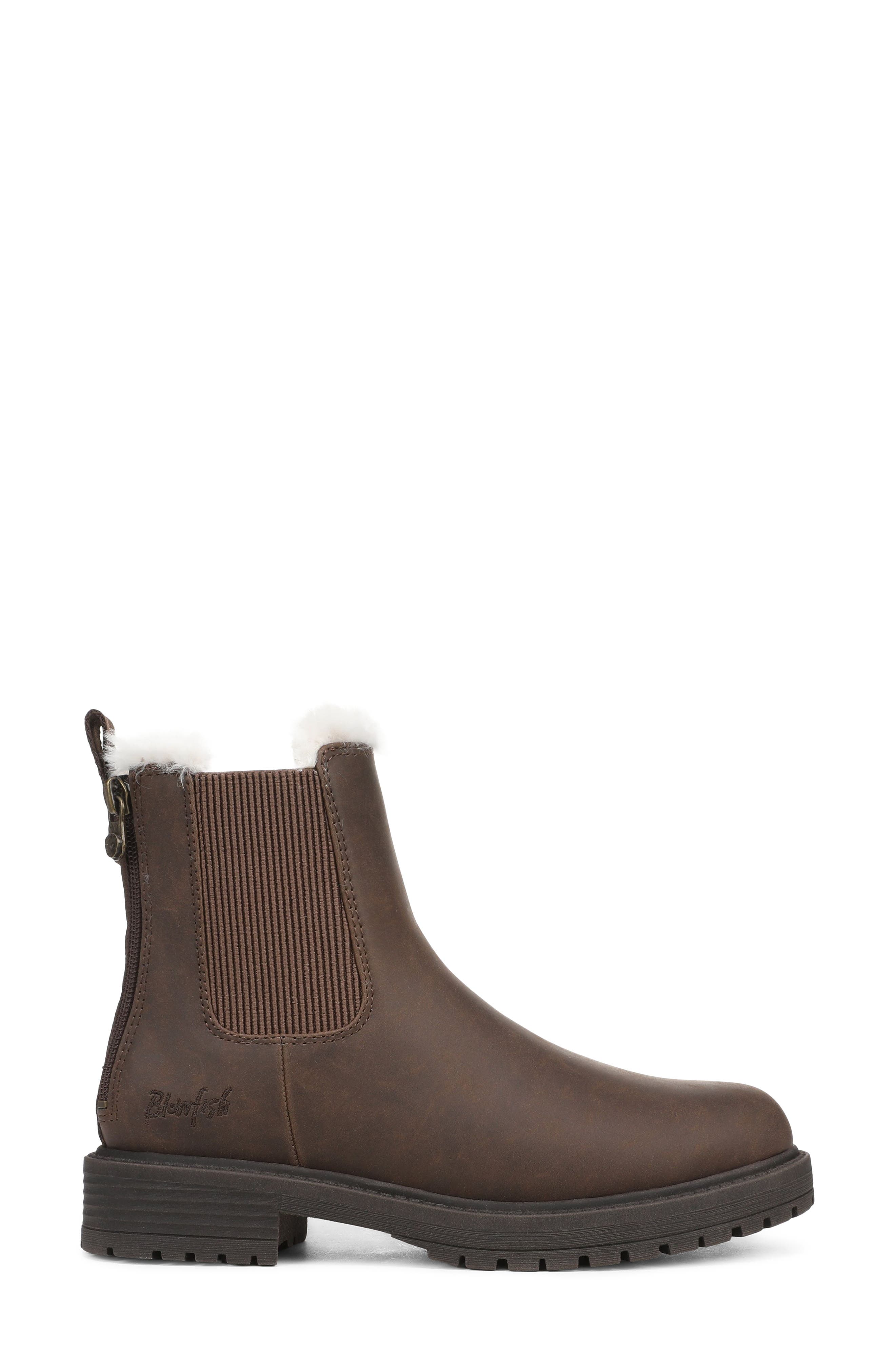 Amora Cozy Faux Leather Chelsea Boot, Alternate, color, CHOCOLATE FAUX LEATHER