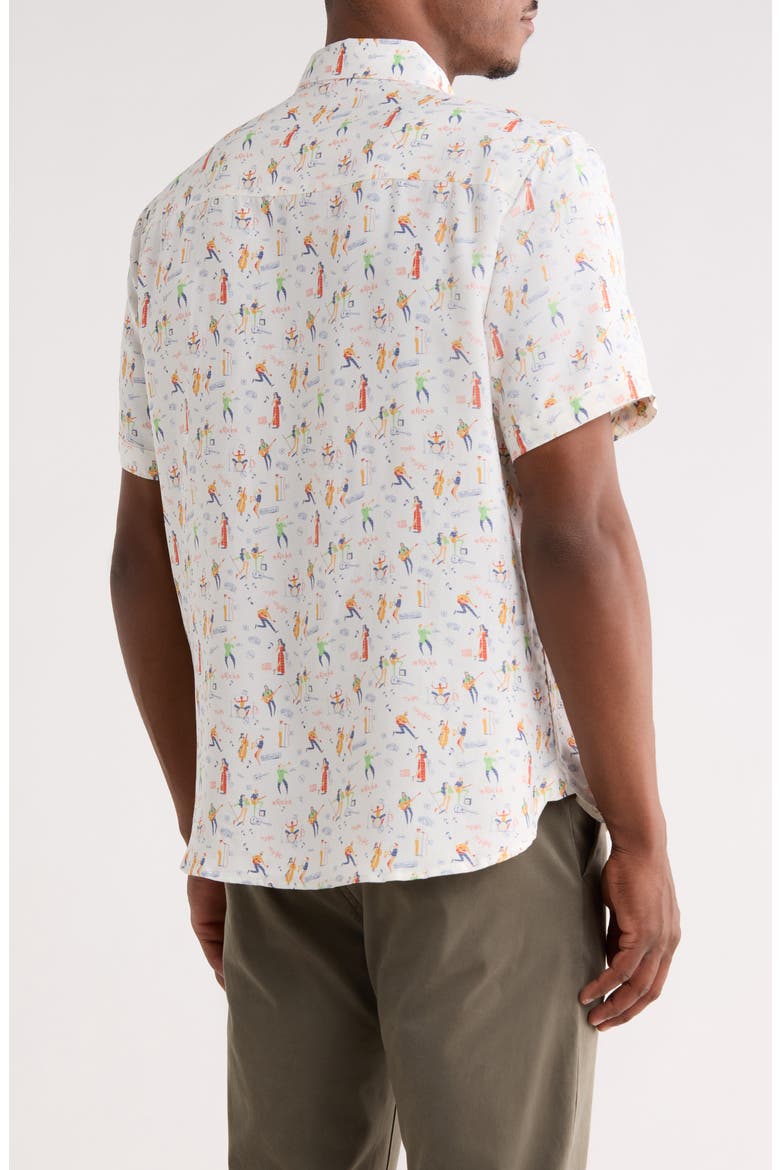Happy Hour Modal Textured Button Shirt, Alternate, color, NAVY/ MULTI