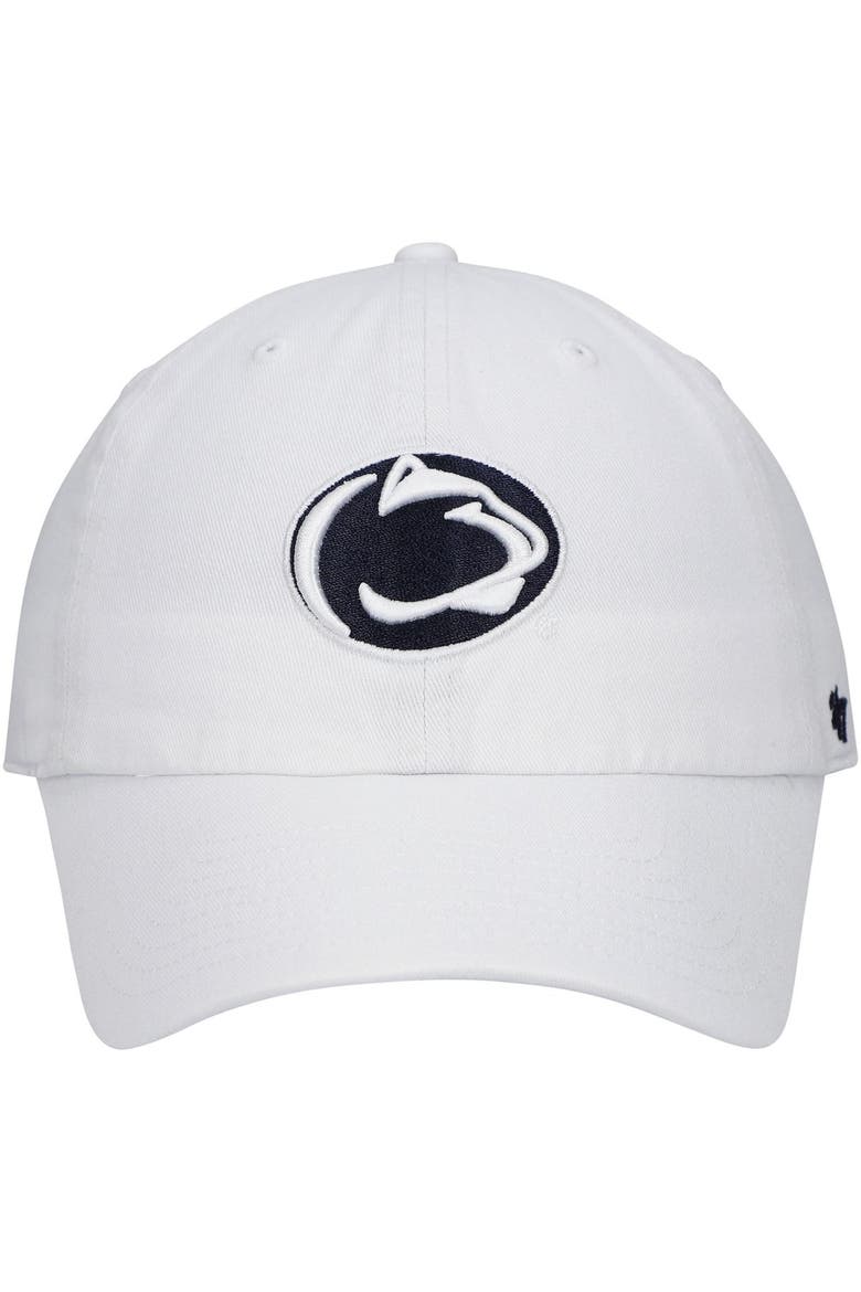 Men's '47 White Penn State Nittany Lions Clean Up Logo Adjustable Hat, Alternate, color, White