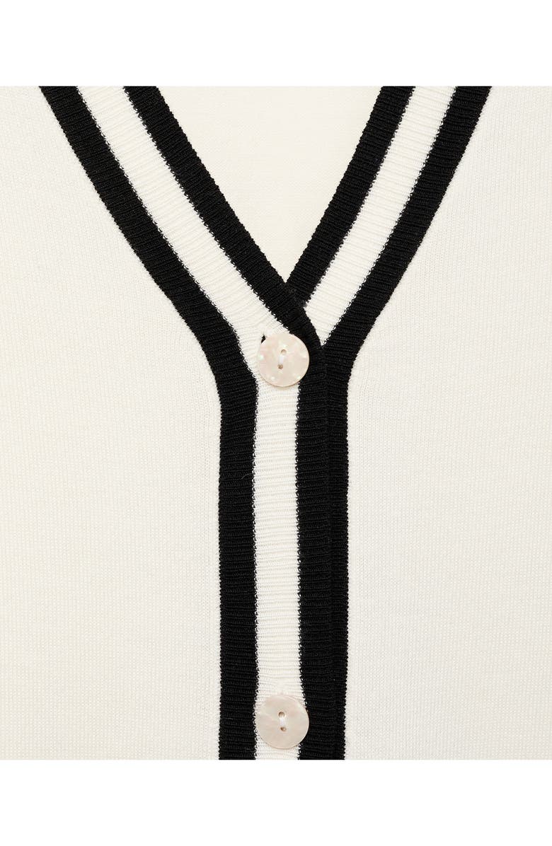 MANGO Stripe Cardigan, Alternate, color, Ecru