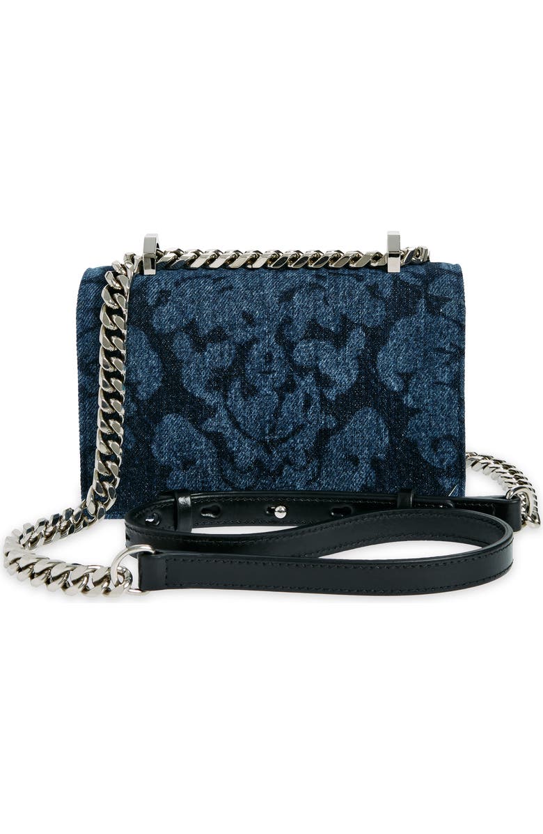 McQueen Jeweled Denim Shoulder Bag, Alternate, color,