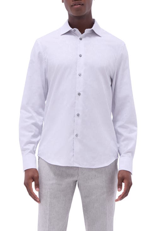 Axel Floral Jacquard Shaped Fit Button-Up Shirt