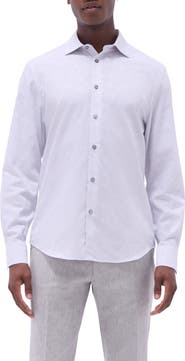 Bugatchi Axel Floral Jacquard Shaped Fit Button-Up Shirt