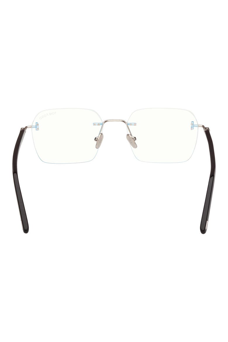 54mm Rectangular Blue Light Blocking Optical Glasses, Alternate, color, PALLADIUM BLACK / T LOGO