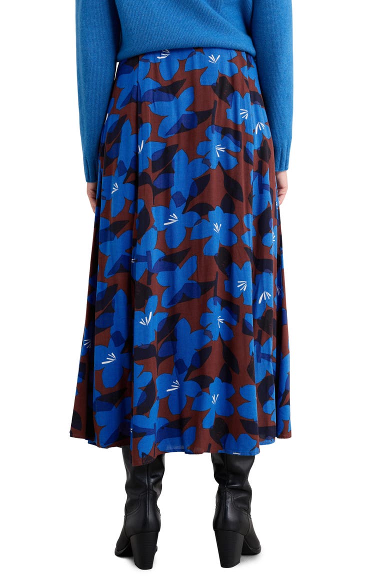 Lethlean Floral Pleated Maxi Skirt, Alternate, color, MACRO FLOWER COCOA