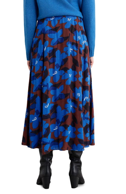 Seasalt Cornwall Lethlean Floral Pleated Maxi Skirt In Blue