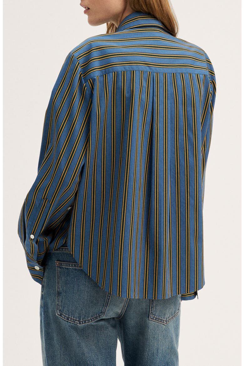 The Signature Stripe Y-Neck Shirt, Alternate, color, PORT BLUE STRIPE