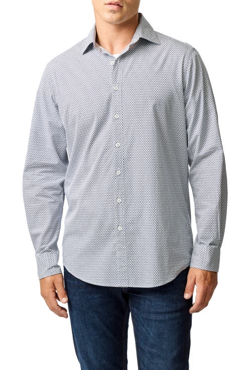 Wiltshire Original Fit Microprint Organic Cotton Button-Up Shirt