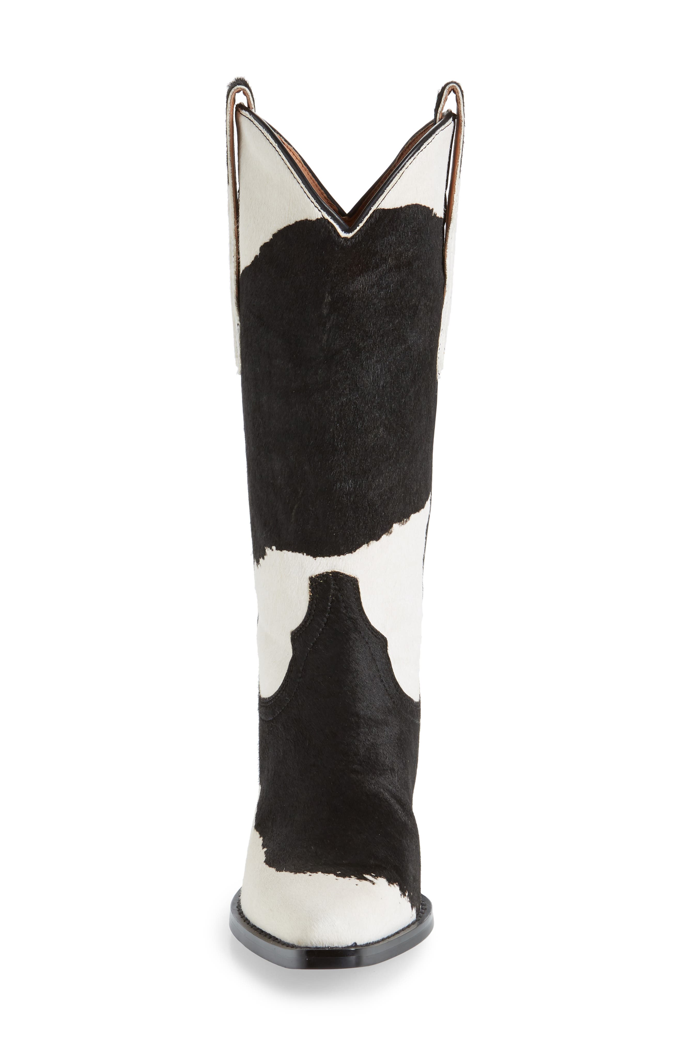 Dagget Genuine Calf Hair Western Boot, Alternate, color, BROWN WHITE COW PRINT