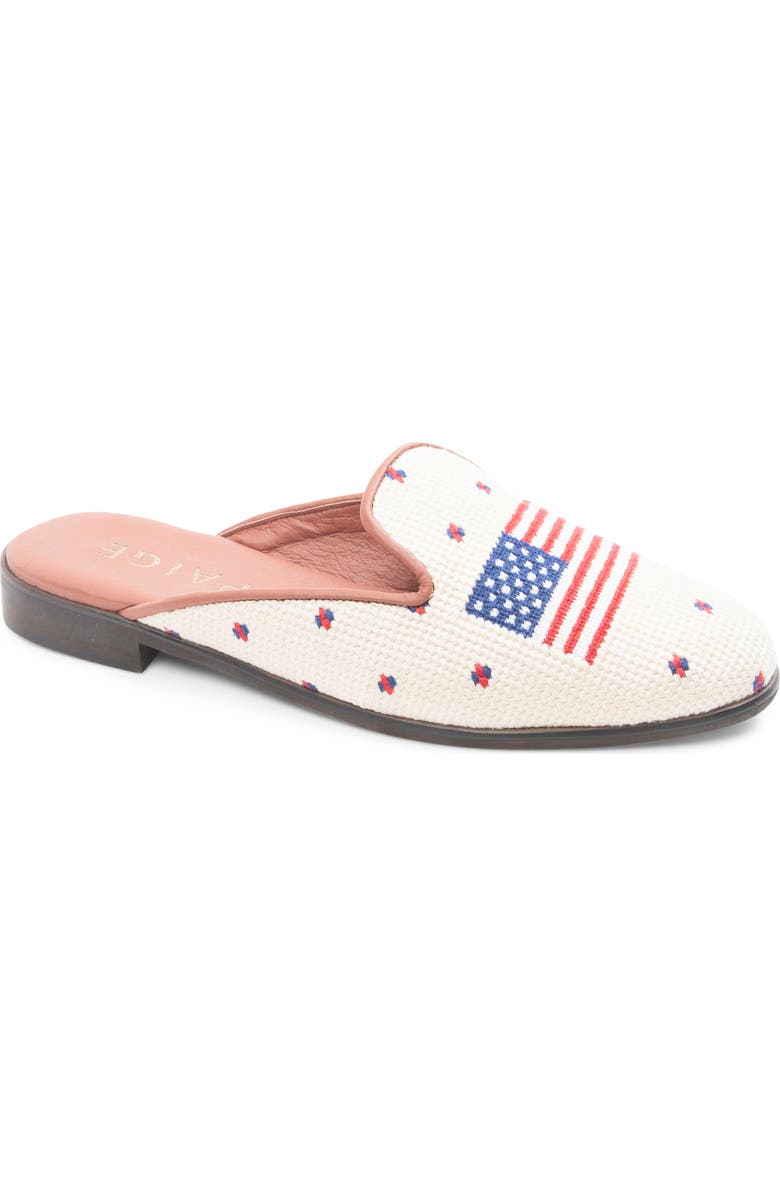 ByPaige Needlepoint American Flag Mule, Main, color, Tan