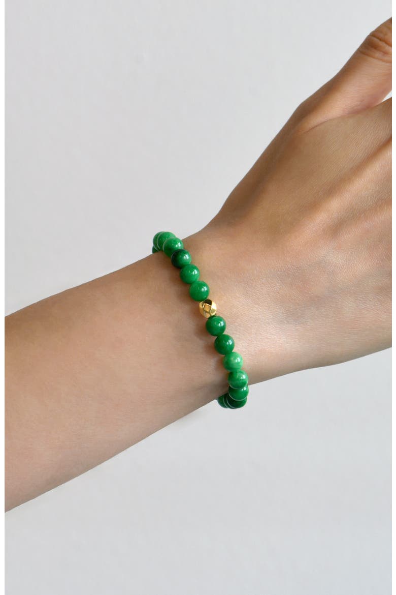 Bohème Smooth Green Jade Stretch Bracelet, Alternate, color, GREEN