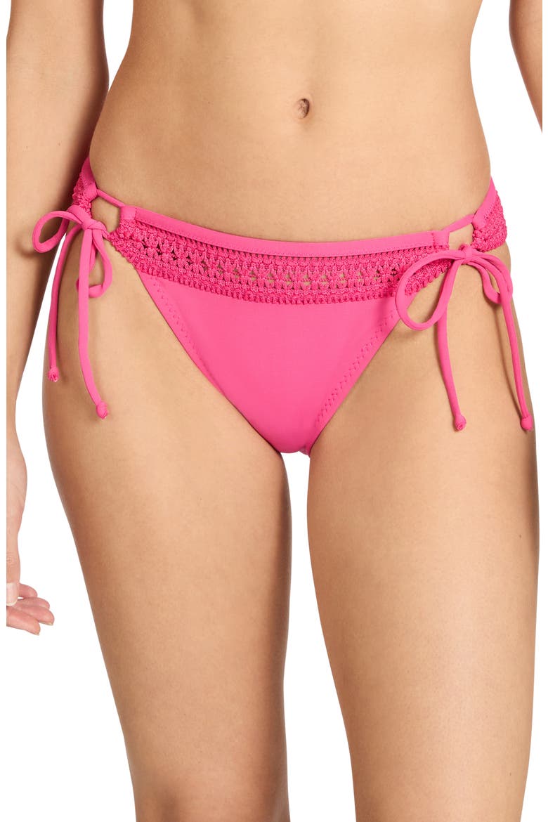 Isabelle Side Tie Bikini Bottoms, Main, color, STRAWBERRY