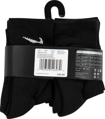 Performance Cushioned Crew Socks - Pack of 6