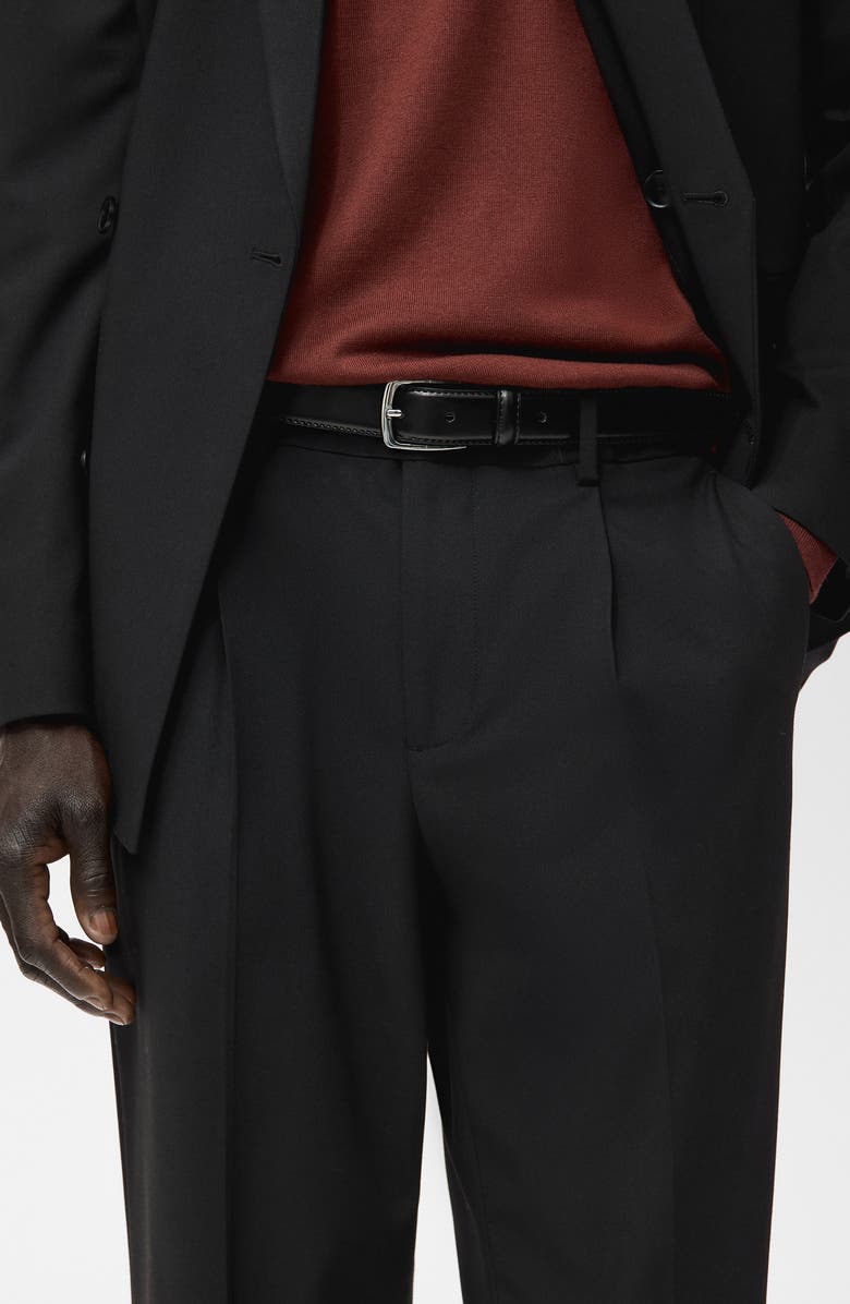 MANGO Boston Regular Fit Suit Pants, Alternate, color, Black