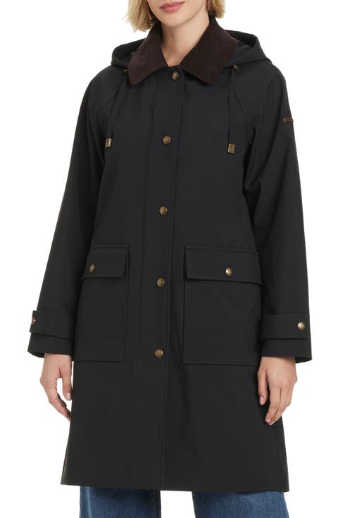 Contrast Collar Longline Raincoat