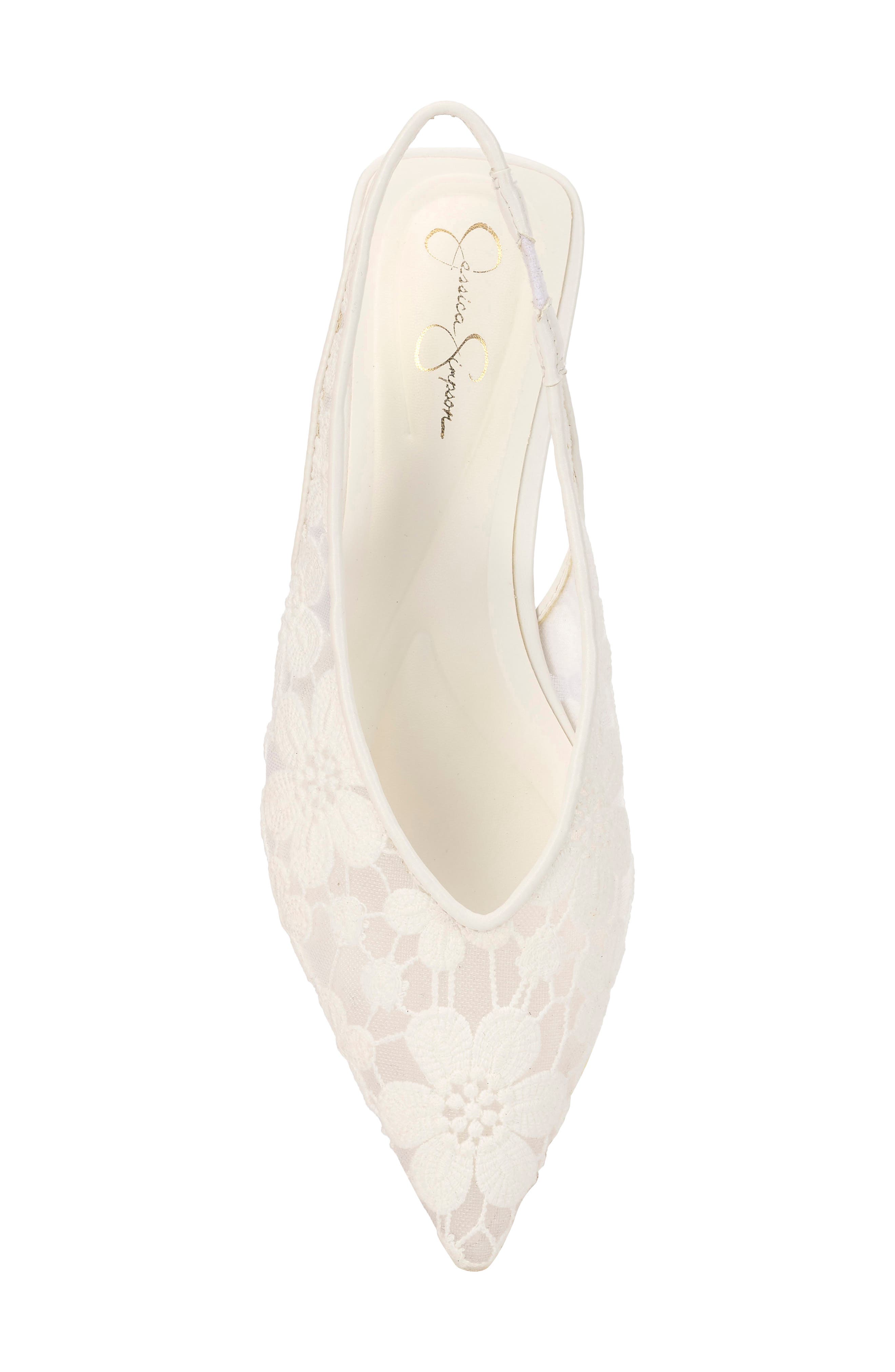 Mezzah Slingback Pointed Toe Flat, Alternate, color, WHITE 02