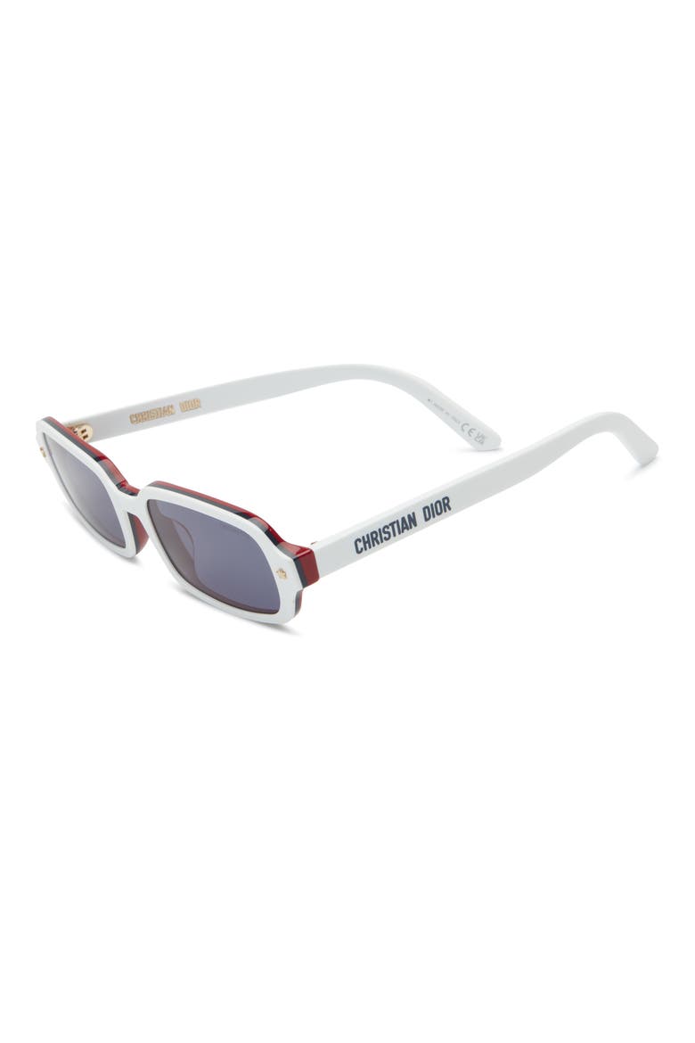 'DiorPacific S3I Rectangular Sunglasses, Alternate, color, WHITE/ OTHER / BLUE