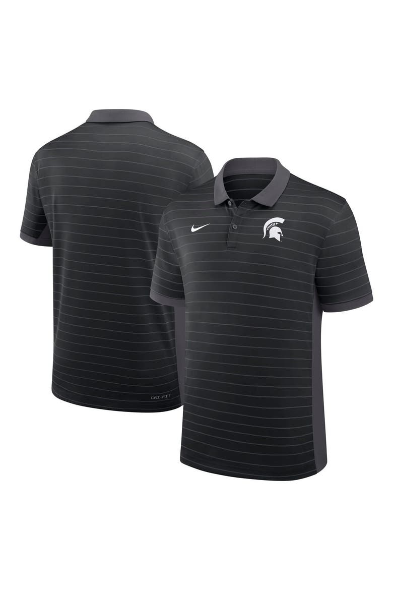 Men's Nike Black Michigan State Spartans 2025 Early Season Coaches Sideline Victory Stripe Performance Polo, Alternate, color, Black
