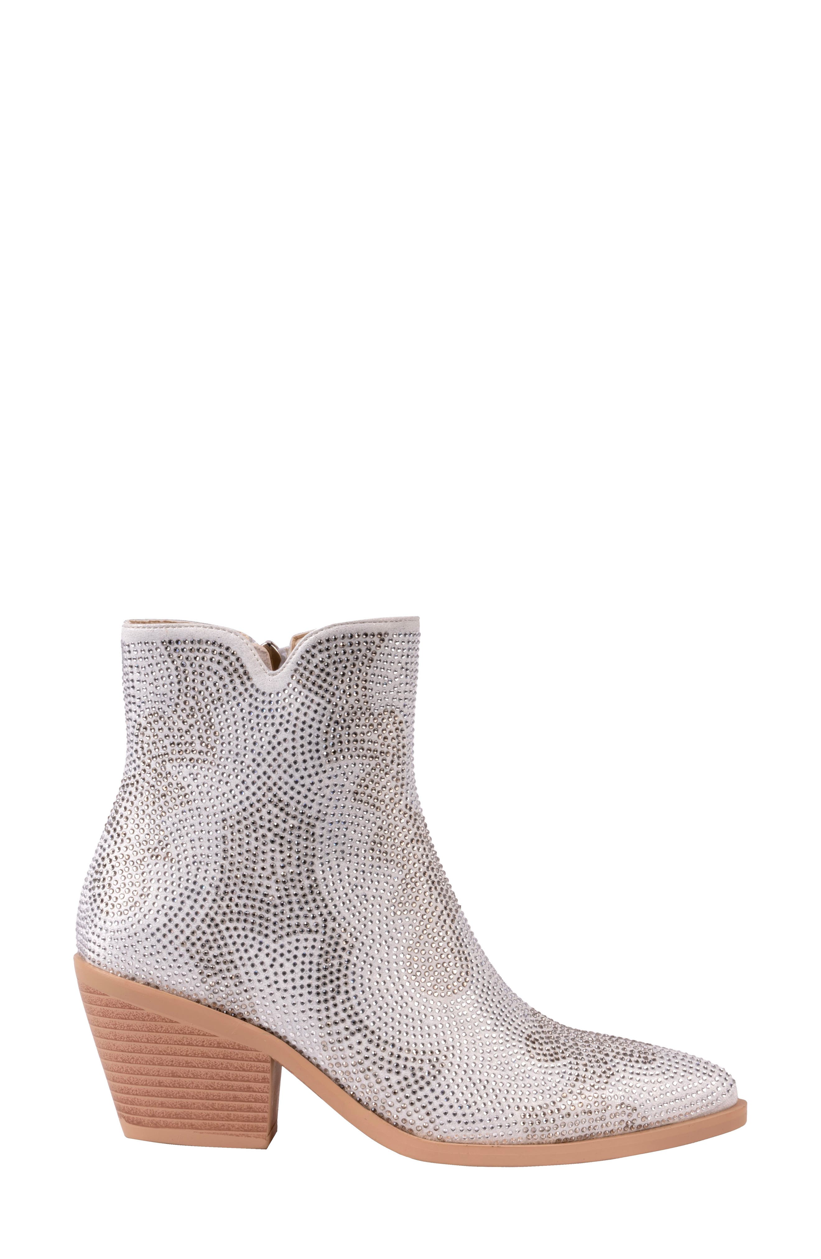NINETY UNION Forever Rhinestone Embellished Bootie, Alternate, color, Silver