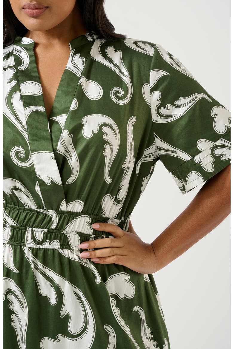 Sandswept Faux Wrap Midi Dress, Alternate, color, GREEN PRINT