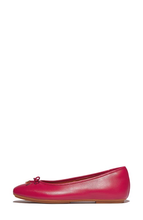 Fitflop Women's Delicato Bow Soft Ballerina Flats In Redberry