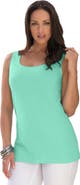 Jessica London Stretch Cotton Horseshoe Neck Tank