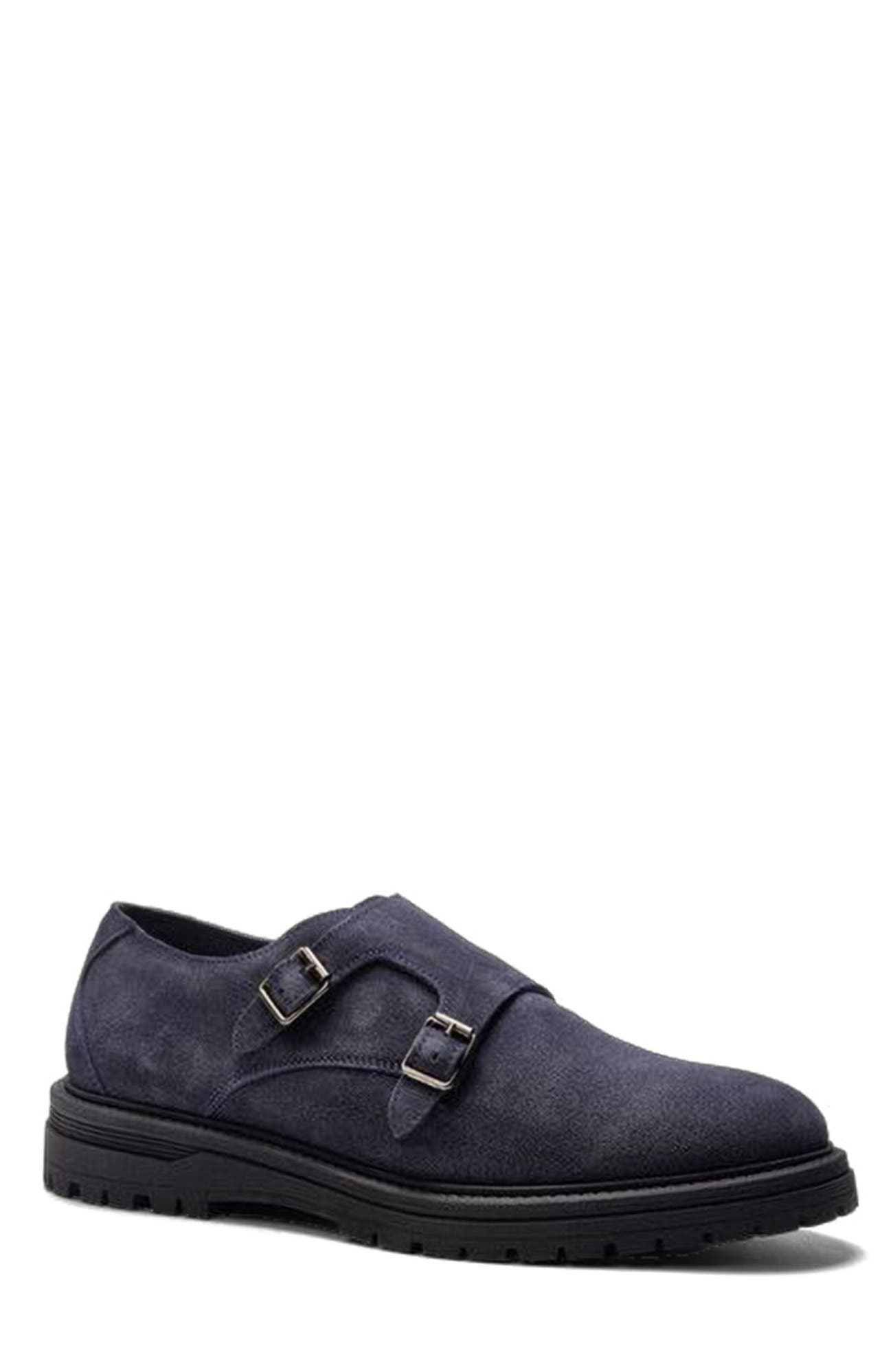 Jett Double Monk, Alternate, color, Navy Suede