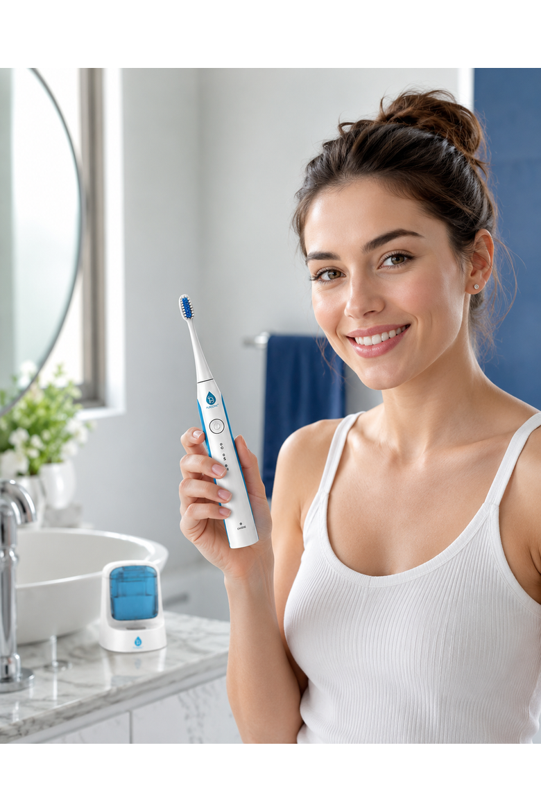 Water Flosser & Sonic Toothbrush with UV Sanitizer, Alternate, color, White
