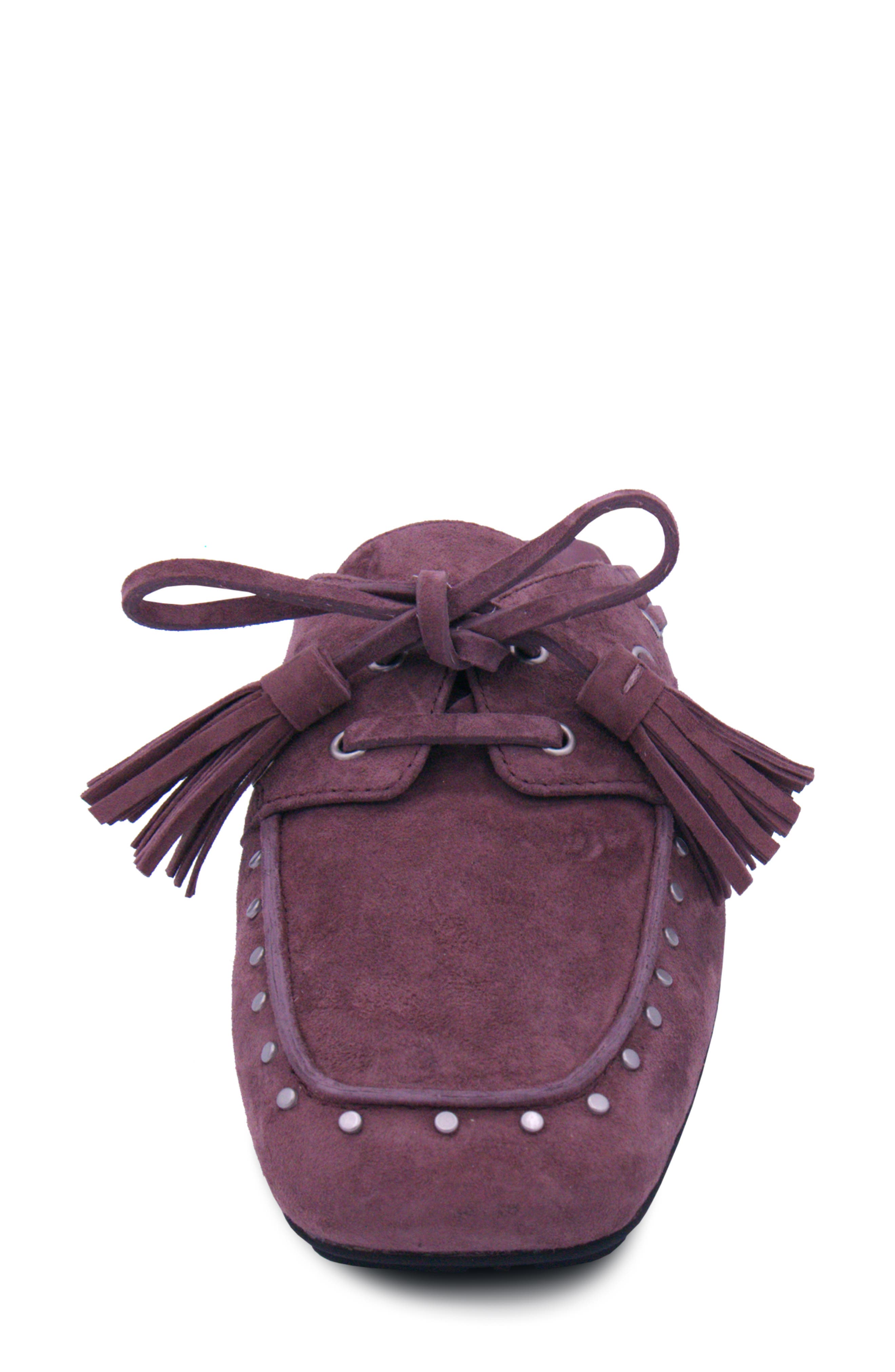 Bavaria Studded Lace-Up Mule, Alternate, color, ROSE BROWN